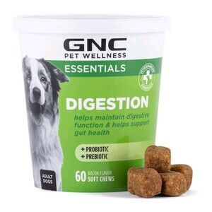 Lot of 6 - GNC Pets Digestion Probiotic Soft Chews Bacon Flavor 60Ct EXP: 3/27